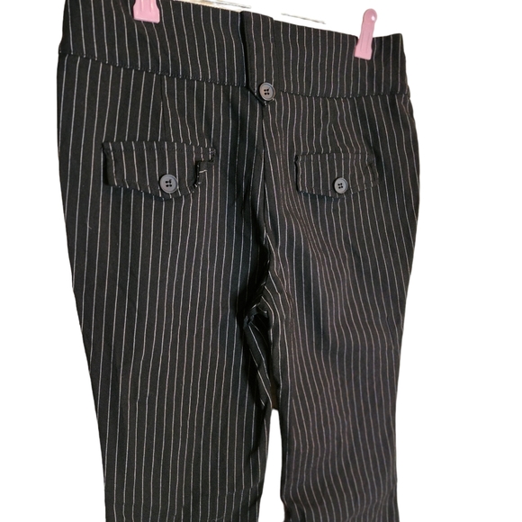Womens Wet Seal Black Striped Bootcut Alternative Style Dress Pants Size Medium - Picture 2 of 10